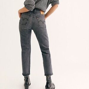 Levis Wedgie Jeans Size 28 Blue Black Button Fly